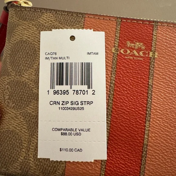Coach Tan and Red Wristlet - Picture 5 of 5